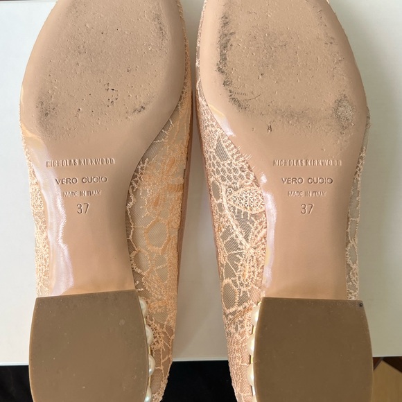 Nicholas Kirkwood Pearl Blush Lace Flats - Picture 5 of 10
